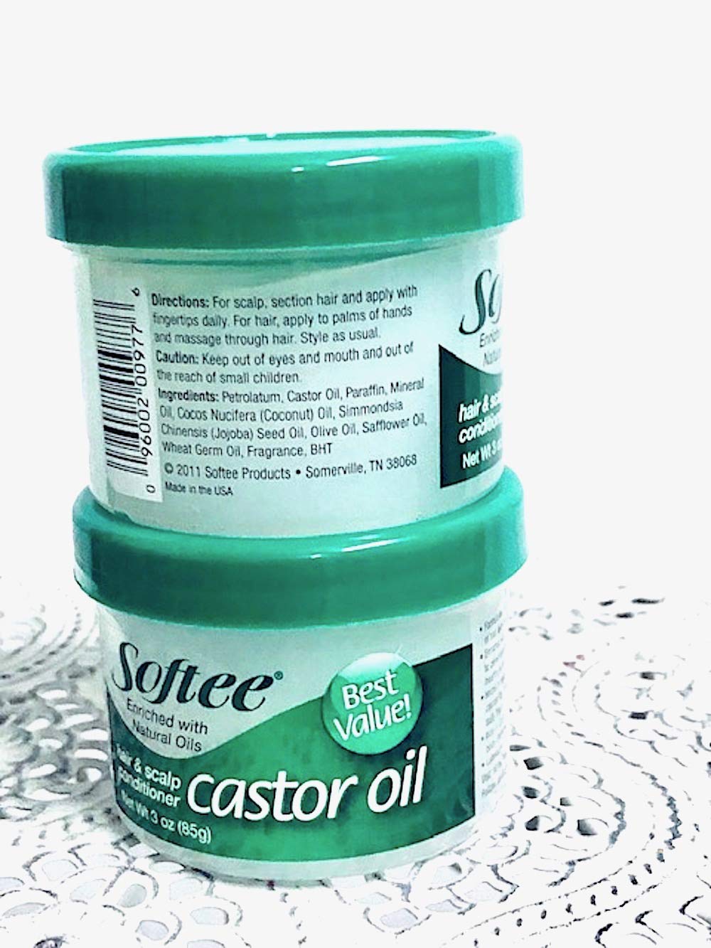 Softee Softee castor oil hair & scalp conditioner 3 ounce, White, 3 Ounce