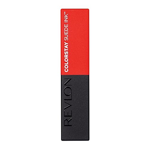 Revlon Lipstick, ColorStay Suede Ink, Built-in Primer, Stocking Stuffer for Women, Waterproof, Smudge-proof, Matte Color, 007 Feed the Flame, 0.09 oz Beauty & Personal Care REVLON