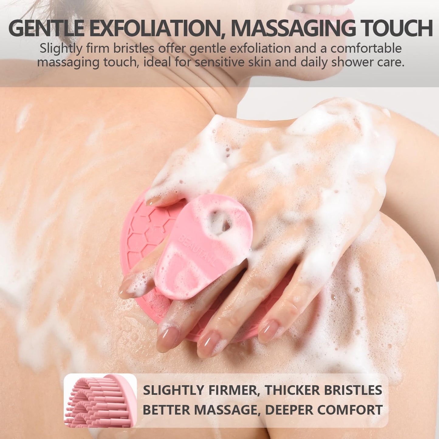 Silicone Body and Face Scrubber Set 3 Pack, BEAUTAIL Shower Bath Scrubber, Gentle Exfoliating Brush for Women Men Baby Sensitive Skin, More Hygienic Beauty and Personal Care BEAUTAIL