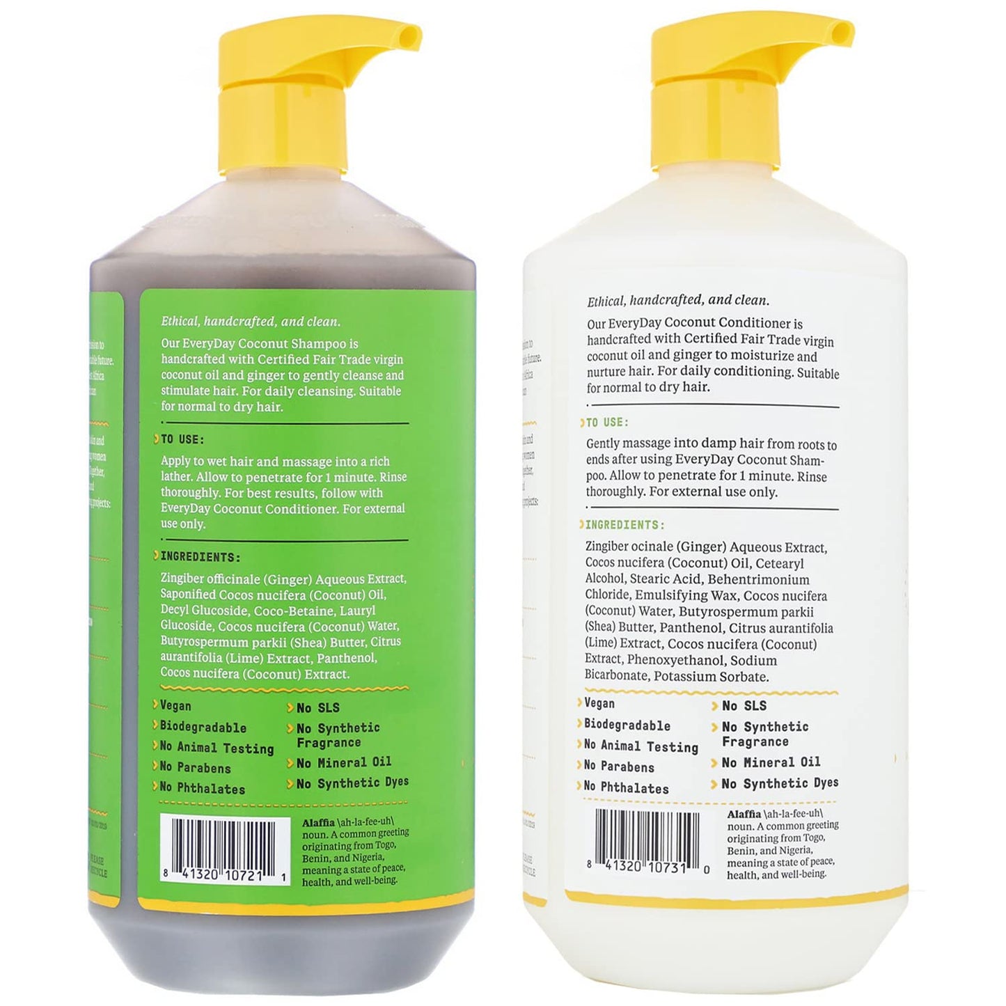 Alaffia EveryDay Coconut Shampoo and Conditioner - For Normal to Dry Hair, Cleanses, Hydrates and Moisturizes with Shea Butter & Ginger, Coconut Lime Beauty & Personal Care Alaffia