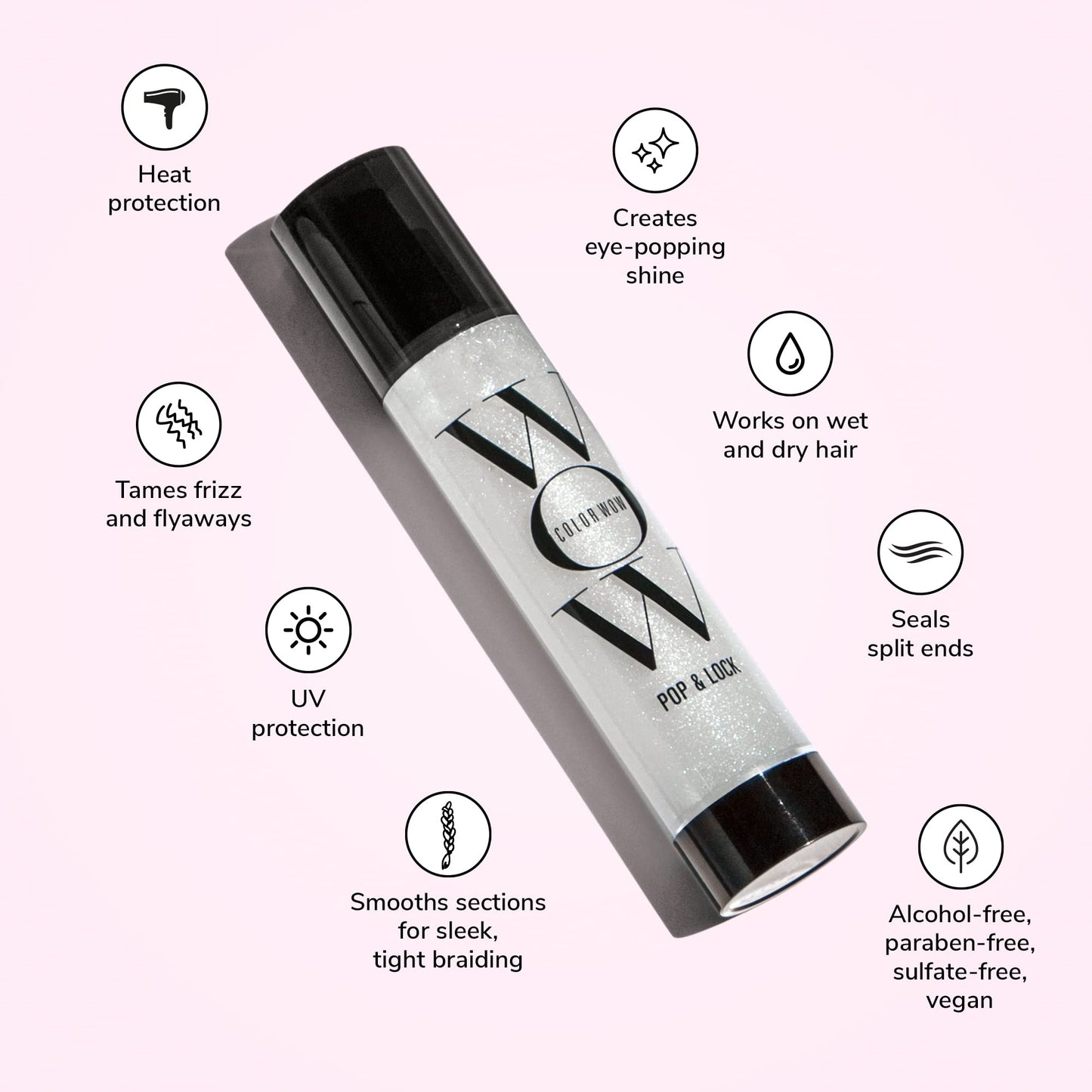 COLOR WOW Pop and Lock High Gloss Finish, Frizz Control Serum to Add Shine and Seal Split Ends Beauty and Personal Care COLOR WOW