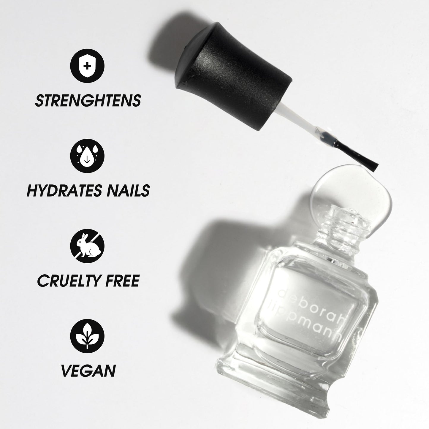 Deborah Lippmann Hard Rock Base and Top Coat | Promotes Healthy Growth for Soft Nails | Diamond Powder Strengthens and Protects Nail Polish | Clear Beauty & Personal Care Deborah Lippmann