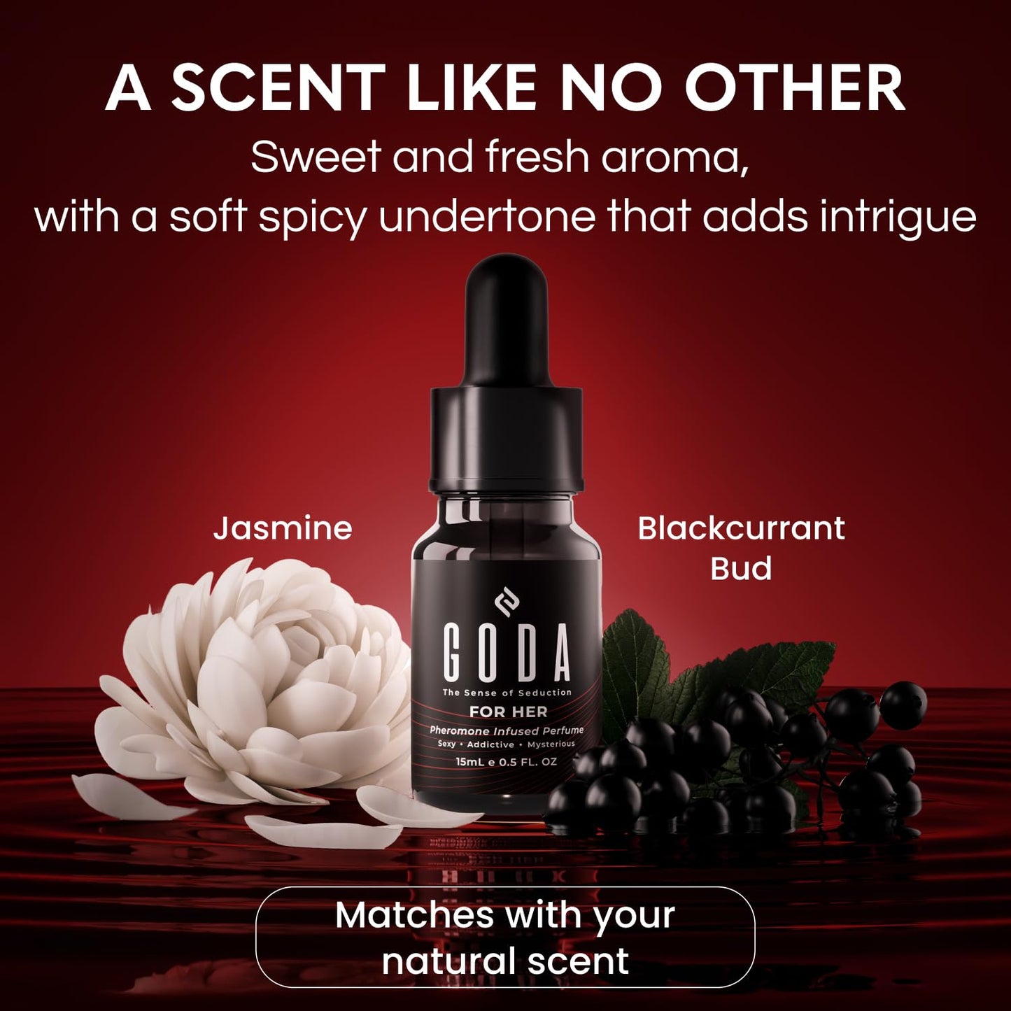 GODA Pheromones Perfume for Women - The Original - Long-Lasting Women's Fragrances with Jasmine and Rose, Vegan & Cruelty-Free - 15ml/0.50 fl. oz Beauty & Personal Care GODA