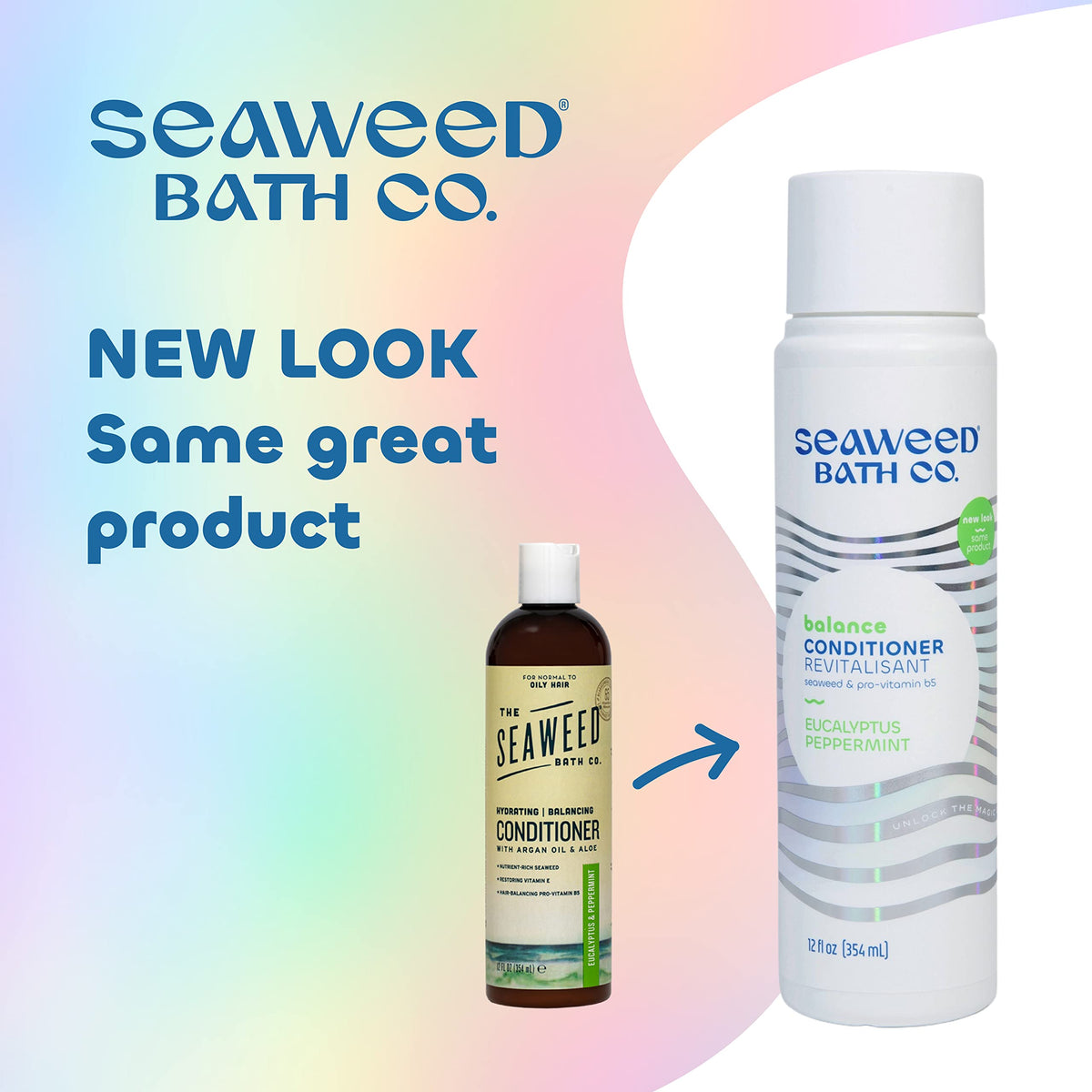 Seaweed Bath Co. Balance Conditioner, Eucalyptus Peppermint Scent, 12 Ounce, Sustainably Harvested Seaweed, Pro Vitamin B5, For Normal to Oily Hair Beauty & Personal Care The Seaweed Bath Co.