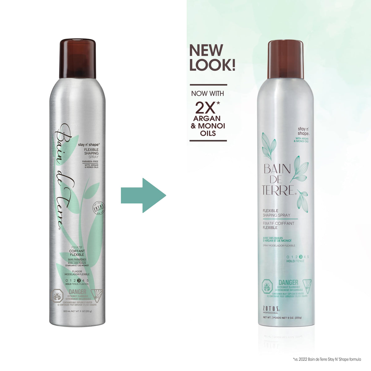 Bain de Terre Stay N' Shape Flexible Shaping Spray, Medium Hold & Shine, Heat & Humidity Protection with Argan & Monoi Oils, Paraben-Free, Color-Safe Beauty & Personal Care Bain de Terre