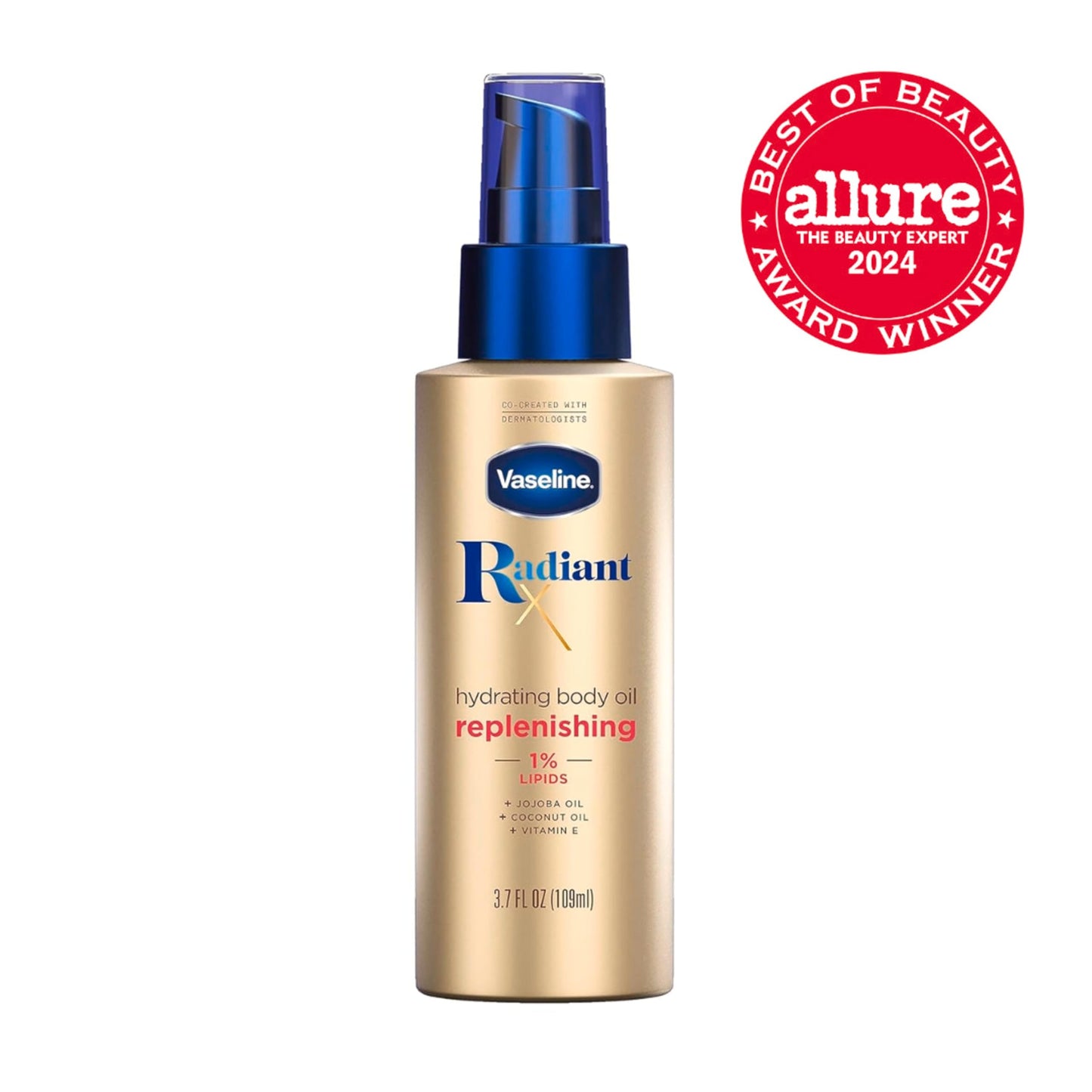 Vaseline Radiant X Replenishing and Hydrating Body Oil with 1% Lipids, Jojoba Oil, Coconut Oil, & Vitamin E 3.7 oz Beauty & Personal Care Vaseline