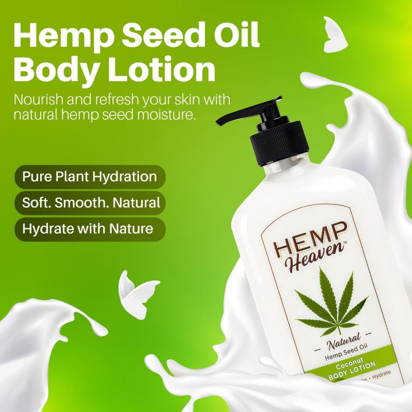 Hemp Heaven Hemp Lotion - Natural Hemp Seed Oil, Paraben-Free, 18 oz, Made in USA, Nourishing for Men & Women, EWG Verified, Anti-Aging (Coconut) Beauty & Personal Care Hemp Heaven