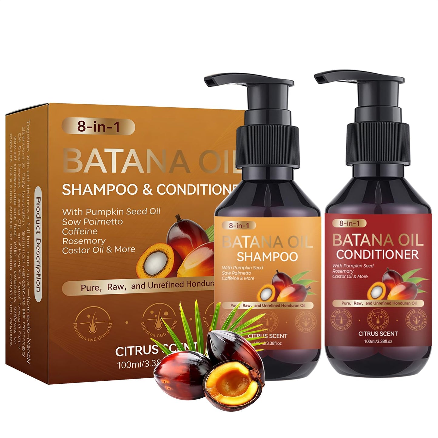 Batana Oil Shampoo and Conditioner Set, Batana Oil for Hair Growth Shampoo, Hair Thickening Product for Women and Men Daily Hair Care, Hair Regrowth Beauty & Personal Care rubeonly
