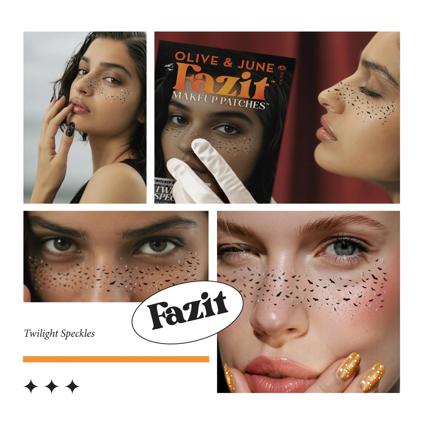 Fazit Makeup Patches - Halloween Twilight Speckles - Glow Up Make-Up Patches - Cute Glitter Makeup Accessories for Women - Cosmetic Glitter for Face Beauty & Personal Care Fazit