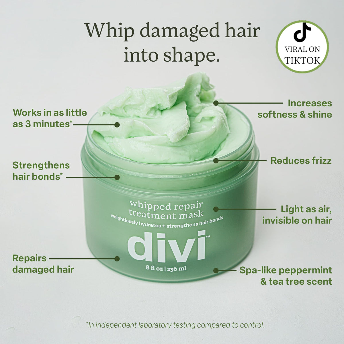 divi Whipped Repair Treatment Mask | Dry, Damaged, Color-Treated Hair | 8 oz