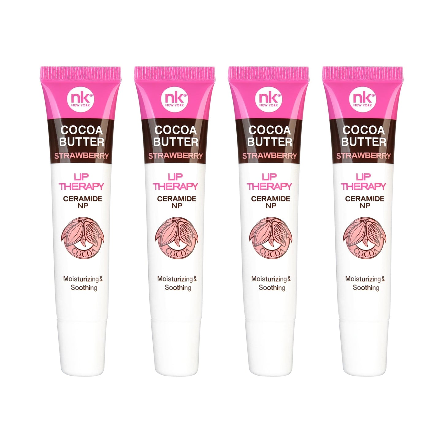 Nicka K New York Lip Therapy, Cocoa Butter, Shea Butter, Vanilla (AMZ077-ACS4PK) Beauty & Personal Care NICKA K NEW YORK