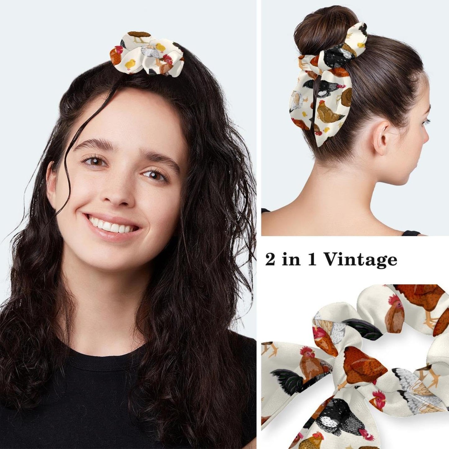 Women Working Cap with Sweatband, Roosters and Chickens Ponytail Pouch Scrub Hats with Elastics Beauty and Personal Care Niaocpwy