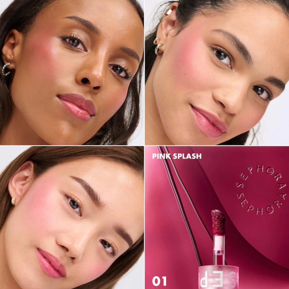 SEPHORA Collection Cheek & Lip Long-Lasting Gel Tint - 01 Pink Splash (8 mL / 0.27 fl oz)