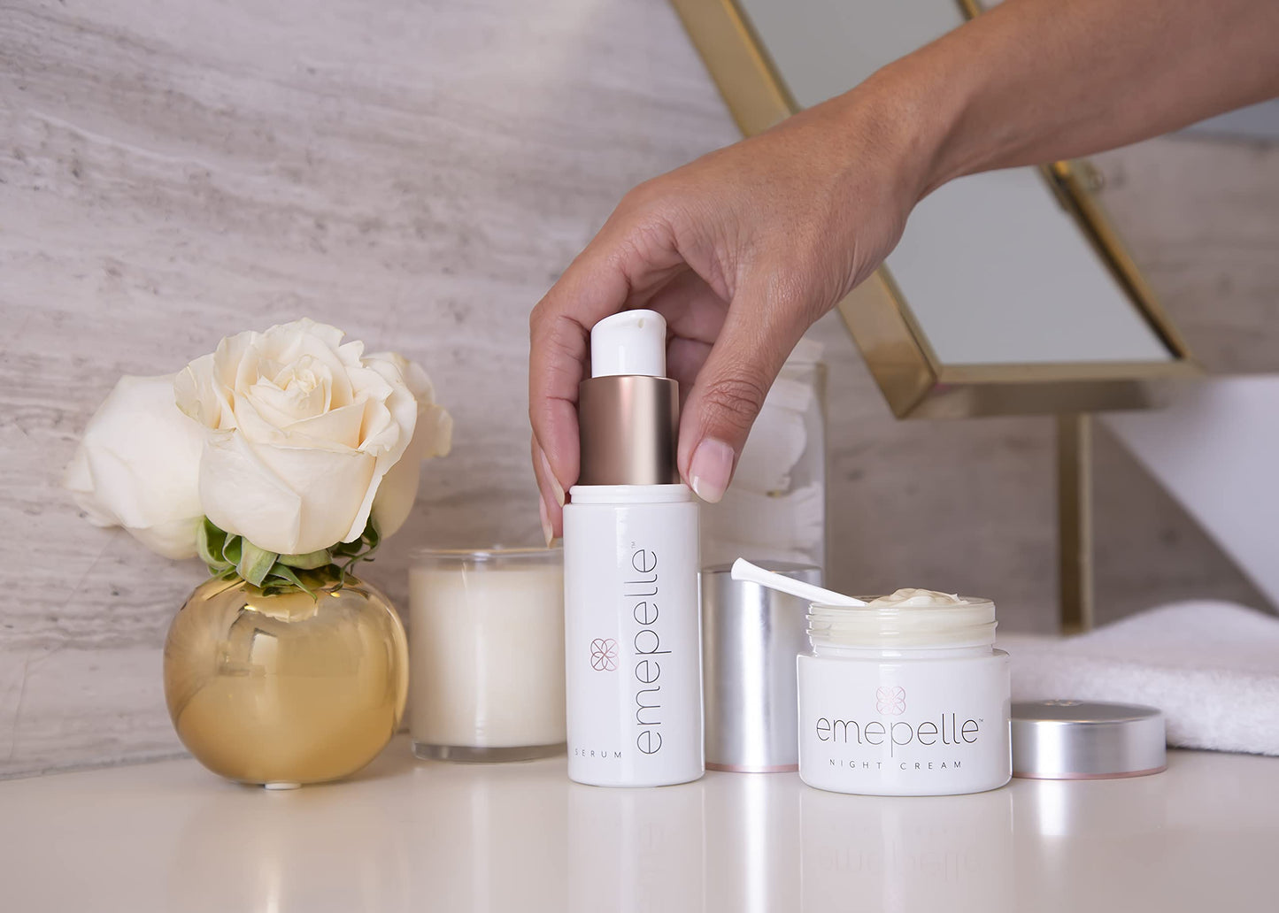 Emepelle Face Serum with MEP Technology, Brightening and Ultra Hydrating Serum for Aging Skin with Antioxidants, Hyaluronic Acid, and Peptides, 1.2 Oz Beauty & Personal Care Emepelle