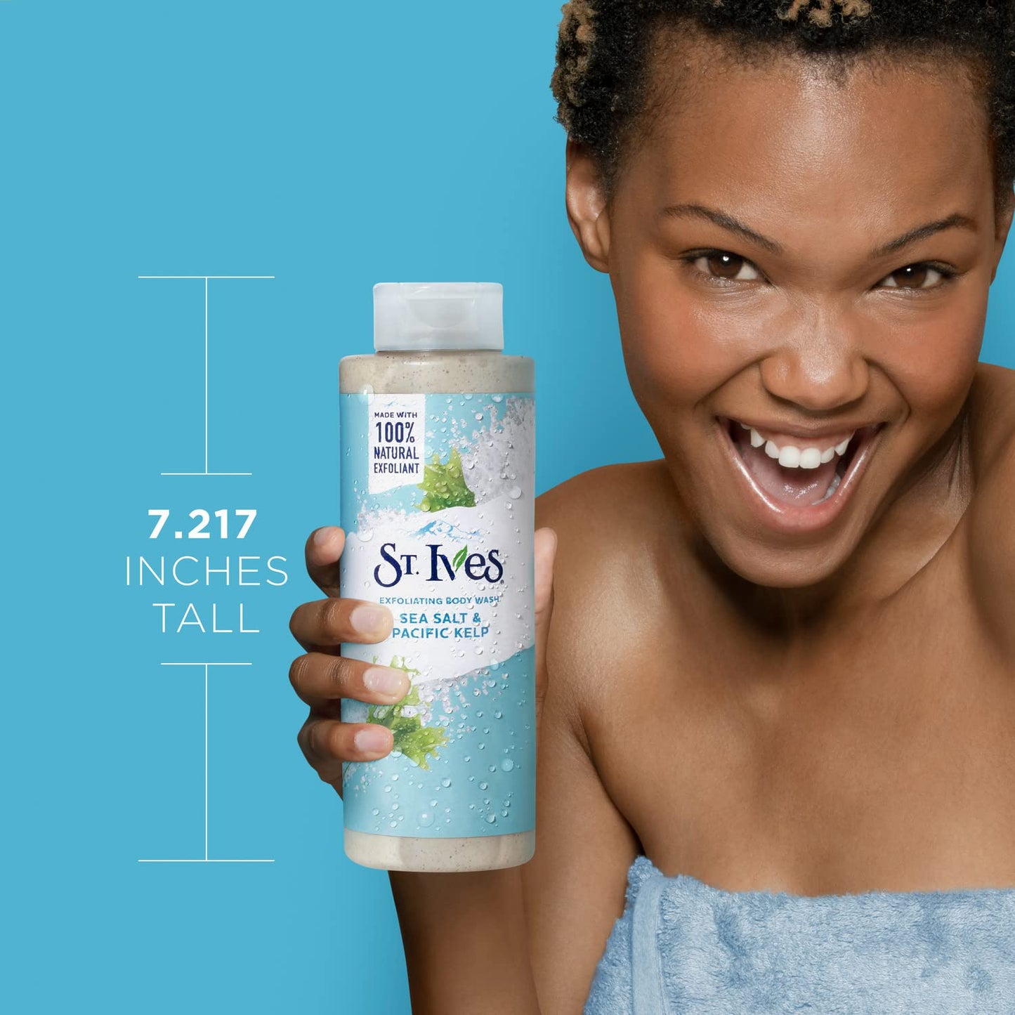 St. Ives Exfoliating Body Wash - Sea Salt & Pacific Kelp Scrub, Natural Body Wash, Body Soap, or Hand Soap with Plant-Based Exfoliants for Glowing Beauty & Personal Care St. Ives