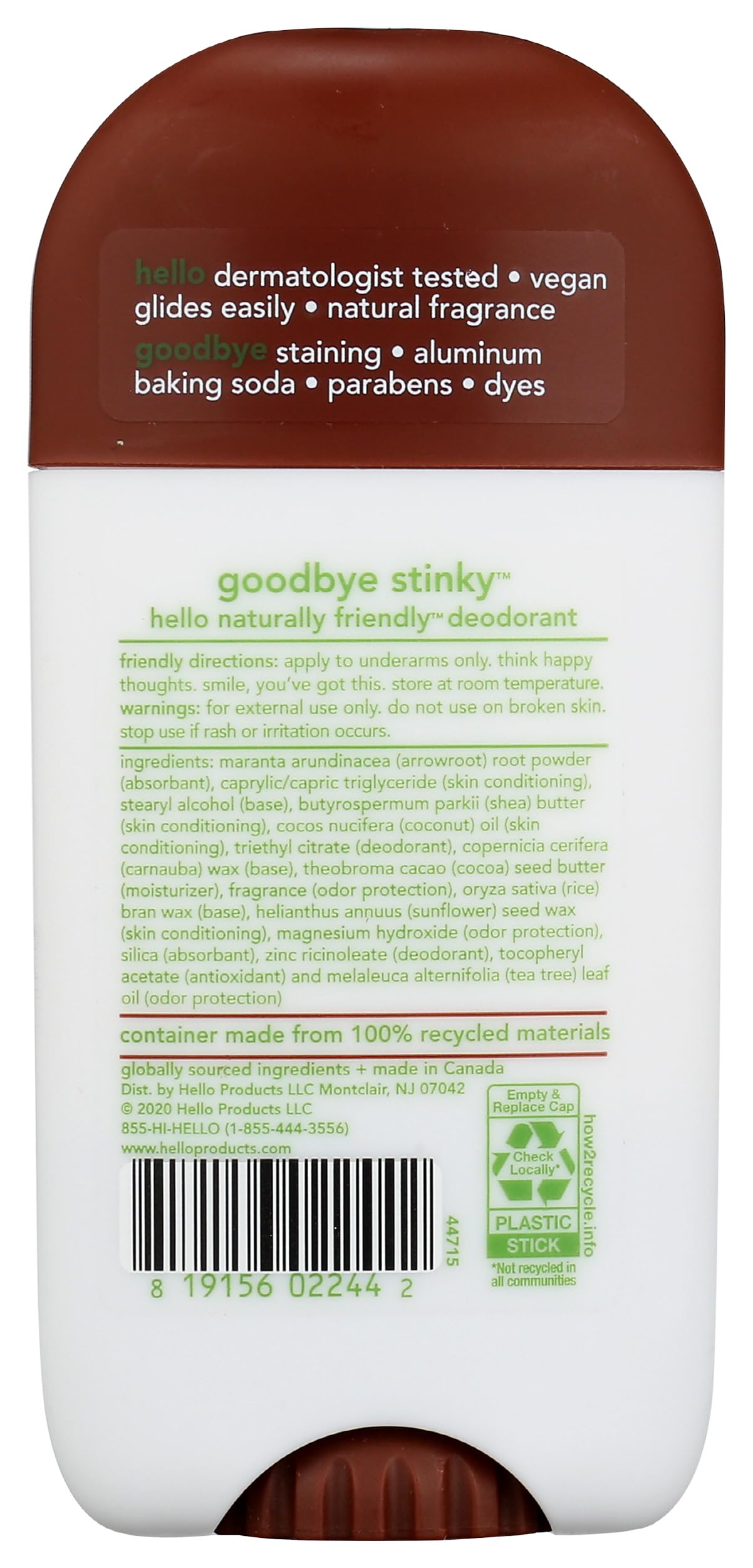 Hello Sweet Coconut Deodorant, 2.6 OZ Beauty and Personal Care hello
