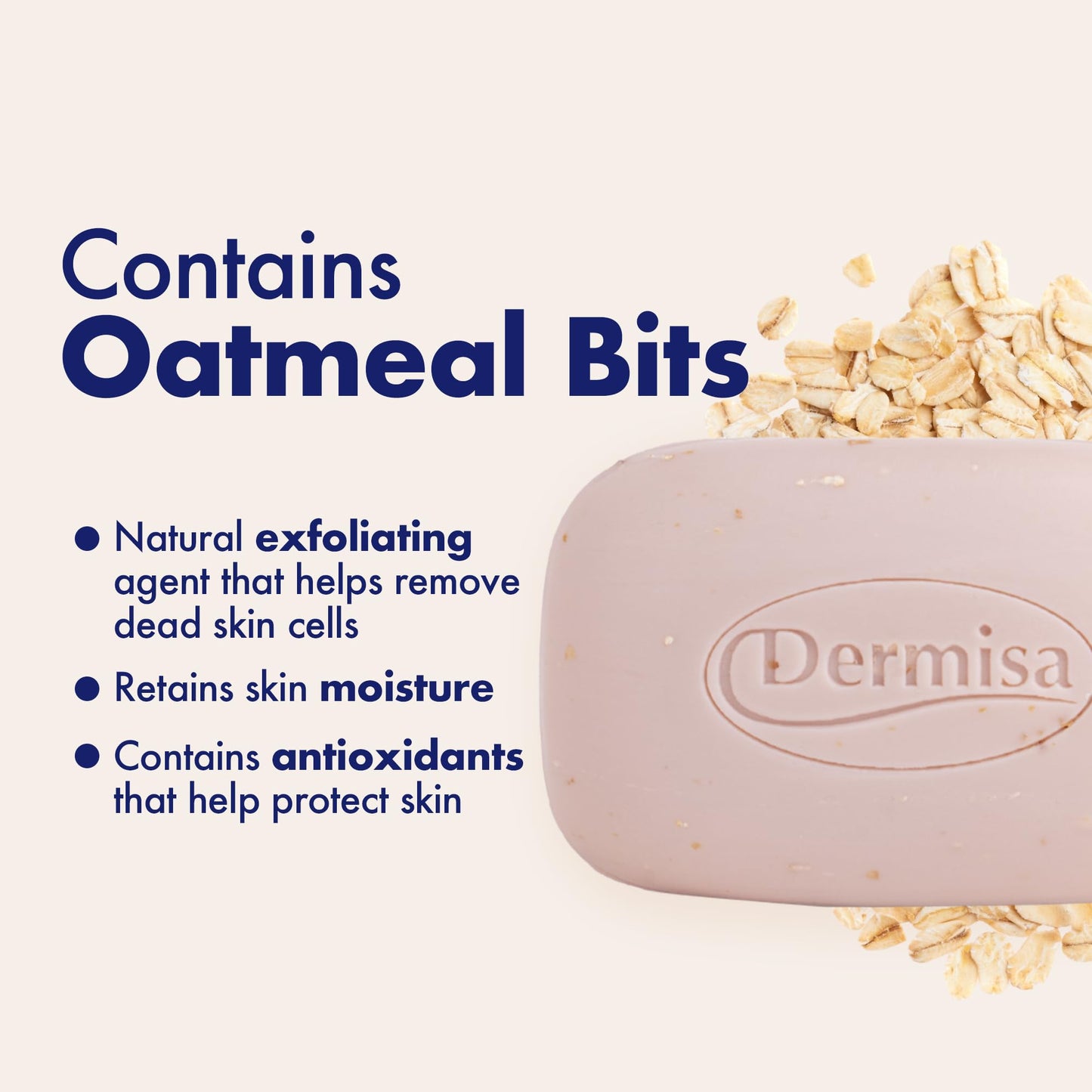 Dermisa Oatmeal Bar with Colloidal Oatmeal and Soothing Aloe Vera - Gently Exfoliating Face and Body Soap for Sensitive and Dry Skin - 3.0 Oz Beauty & Personal Care Dermisa