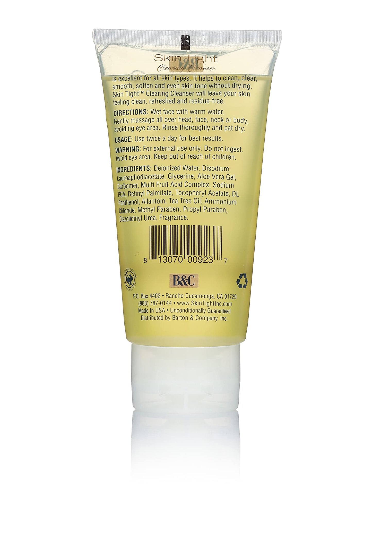 B&C Skin Tight Clearing Cleanser - Cleanses, Refreshes, Vitalizes - Ideal for Makeup Removal - 3.5 fl oz Beauty & Personal Care B&C Skin Tight