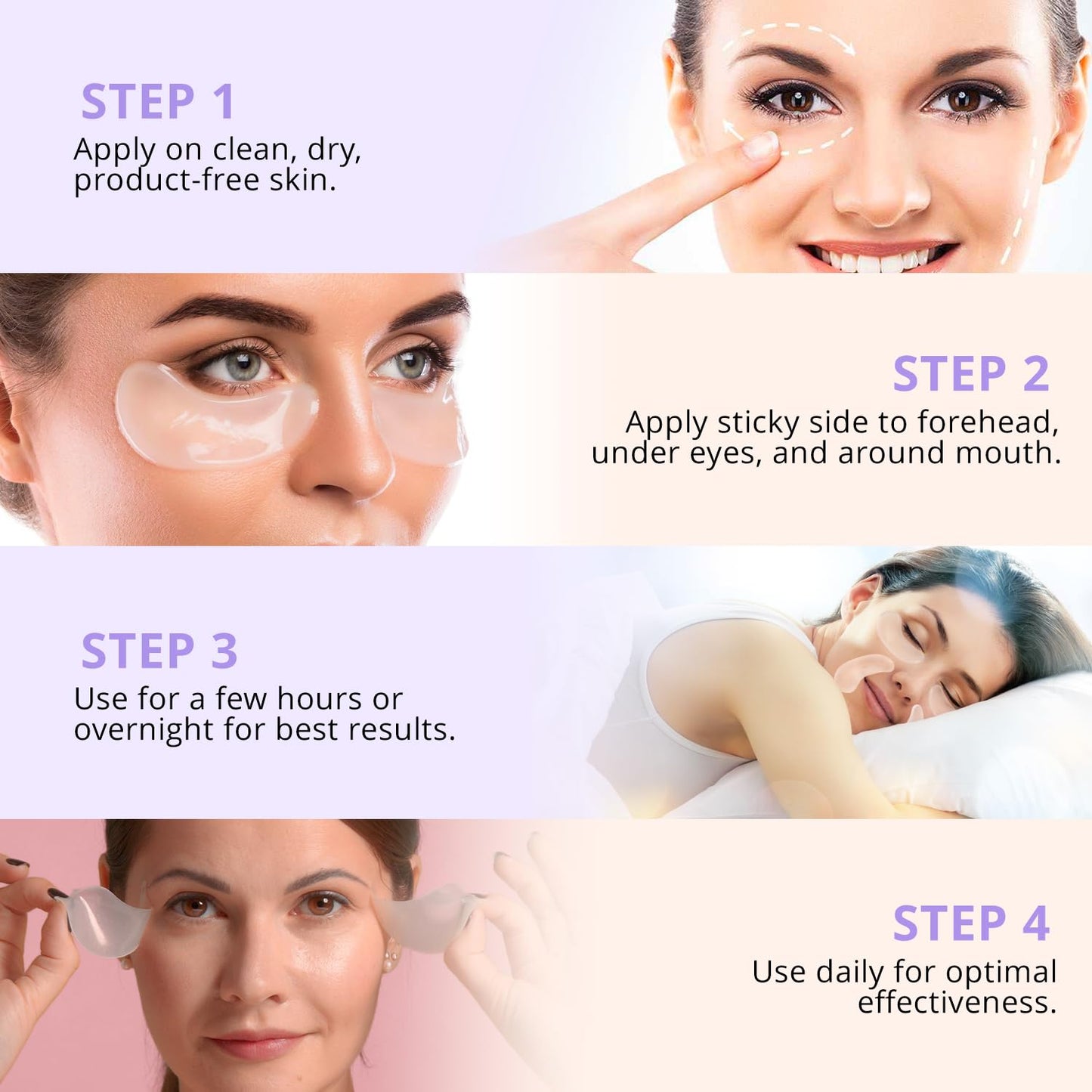 AngelicMisto Reusable Silicone Patches for Under Eye, Face and Forehead Wrinkles Beauty & Personal Care AngelicMisto
