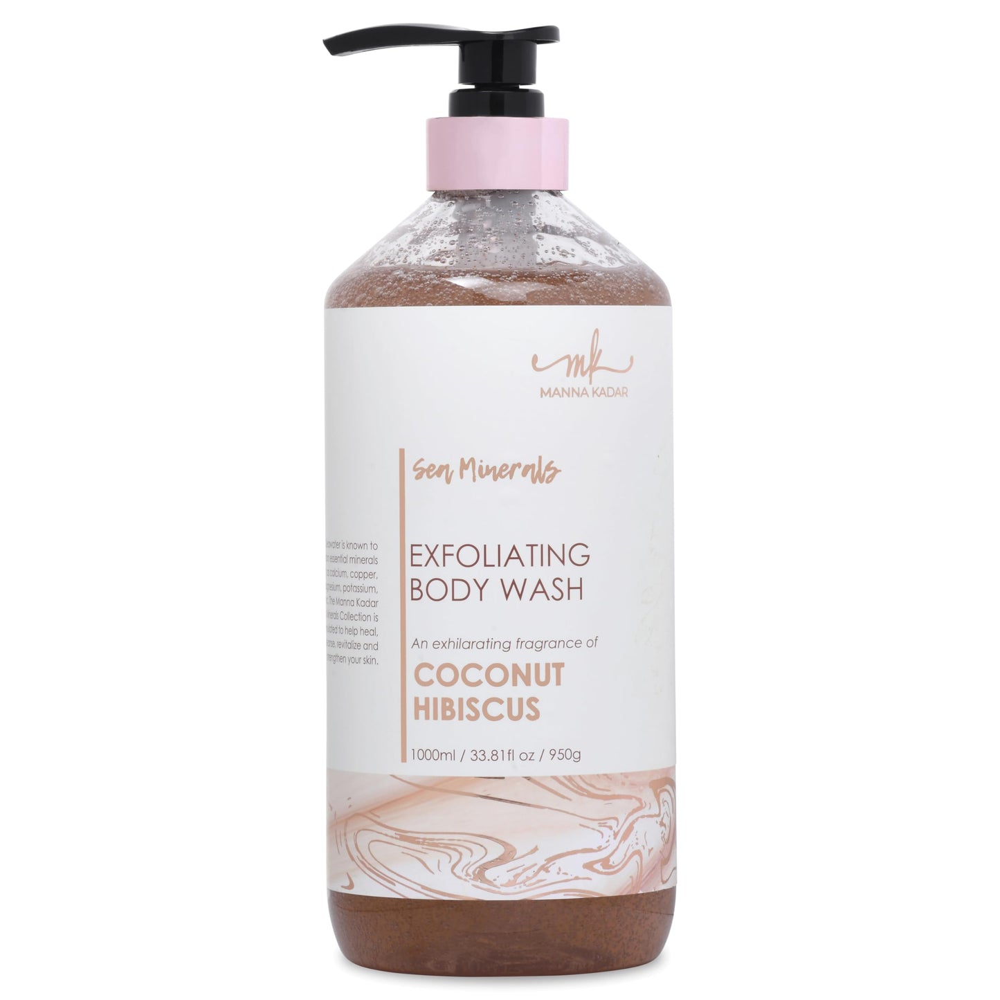 Manna Kadar Beauty Dead Sea Minerals Exfoliating Body Wash, Coconut Hibiscus - Body Wash, Shower Gel, Moisturizing Scrub, Brighten Dull Skin Beauty & Personal Care Manna Kadar