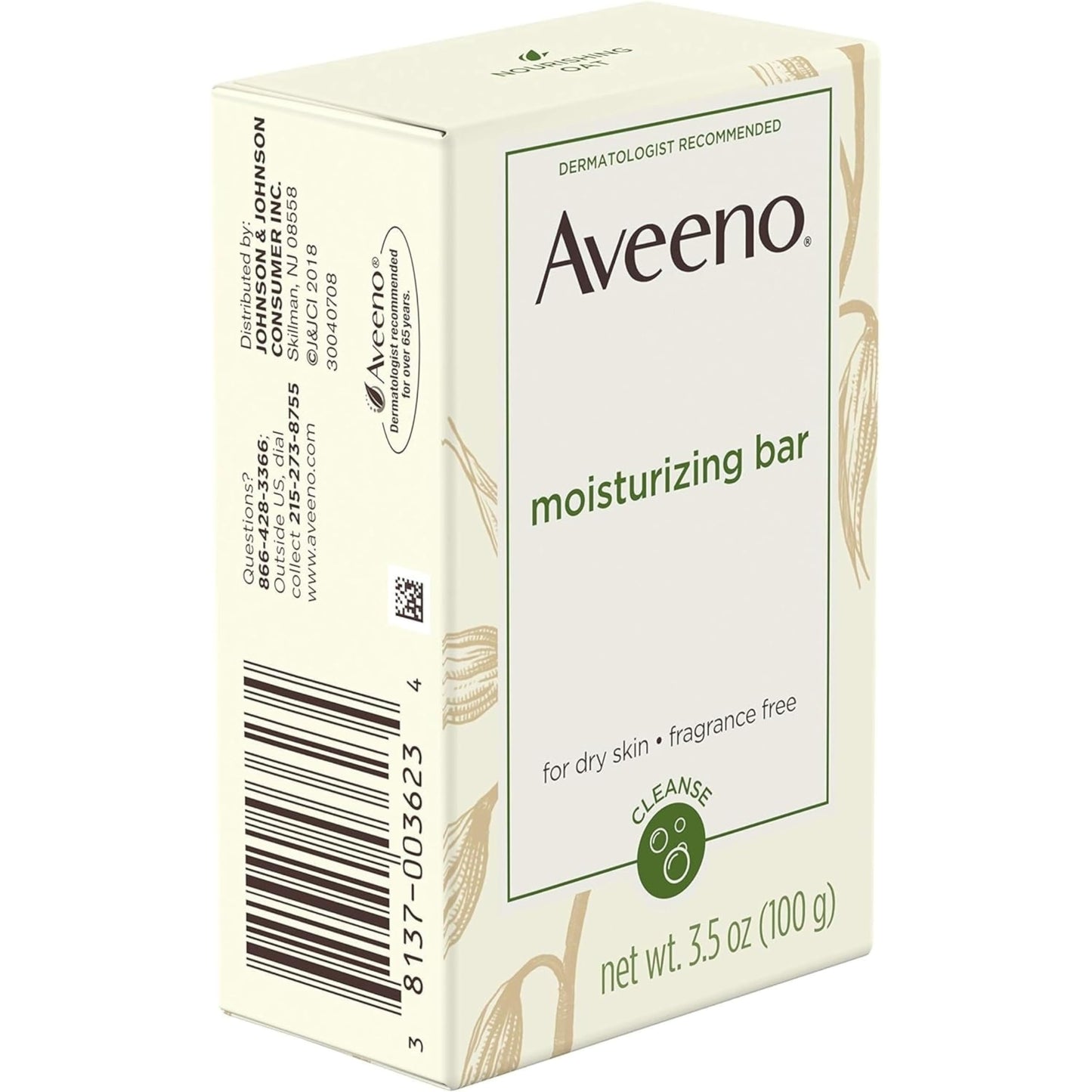 Aveeno Gentle Moisturizing Bar Facial Cleanser with Nourishing Oat for Dry Skin, Fragrance-free, Dye-Free, & Soap-Free, 3.5 oz (Pack of 4) Beauty & Personal Care Aveeno