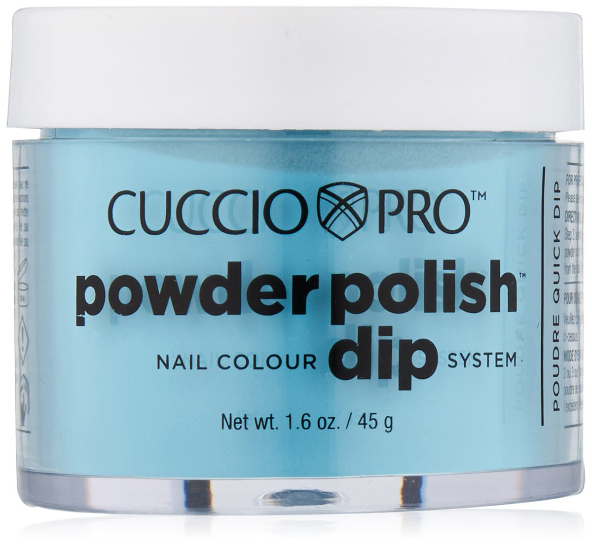 Cuccio Colour Powder Nail Polish, Caribbean Sky Blue, 2 Ounce