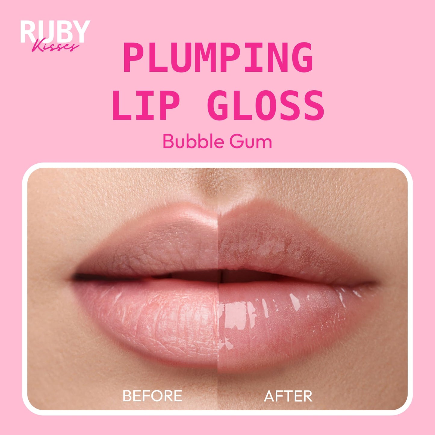Ruby Kisses Hyaluronic Lip Gloss, High-Shine Volumizing Plumping Hydrating Beauty & Personal Care Ruby Kisses