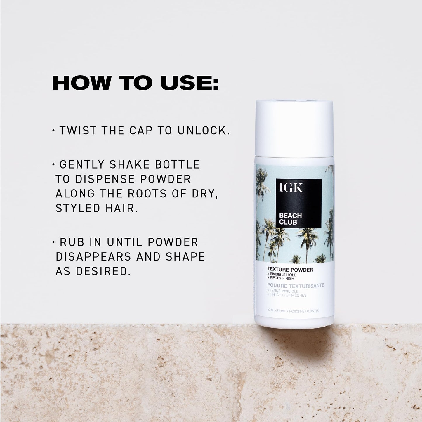 IGK BEACH CLUB Texture Powder | Invisible Volumizing Hair Powder, Instant Grip & Hold, Oil-Absorbing | Vegan + Cruelty-Free | 0.35 oz Beauty & Personal Care IGK