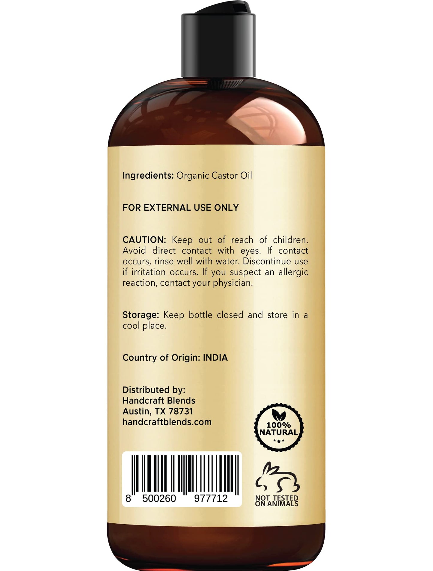 Handcraft Blends Organic Castor Oil – 100% Pure, Natural, Expeller-Pressed, Hexane-Free Carrier Oil for Hair, Lashes, Brows & Skin, 16oz Beauty & Personal Care Handcraft Blends