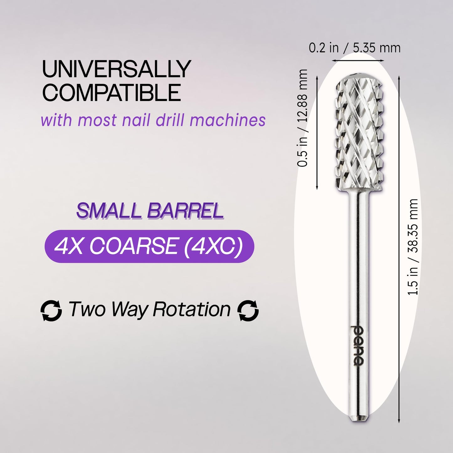 PANA 3/32" Small Barrel Smooth Top Silver Carbide Nail Drill Bit for Manicure, Pedicure and Acrylics (Grit: 4X Extra Coarse - 4XC, 1pc) Beauty & Personal Care PANA