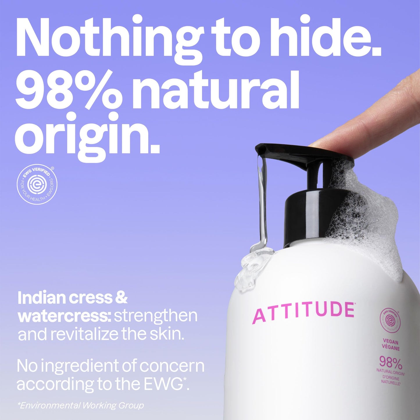 ATTITUDE Liquid Hand Soap, EWG Verified, Plant and Mineral-Based, Vegan Personal Care Products, Coconut & Wild Berries Scent, 16 Fl Oz Beauty & Personal Care BIO SPECTRA ATTITUDE