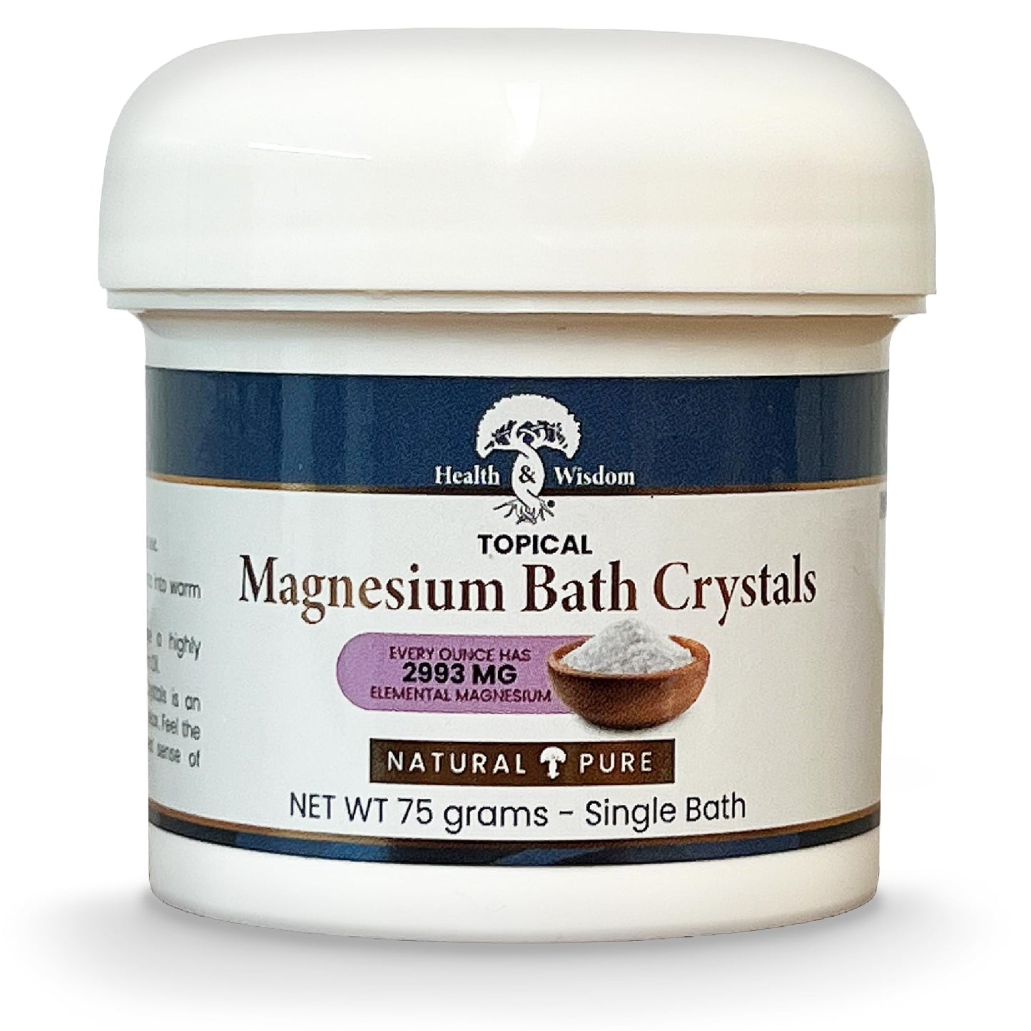 Health and Wisdom Magnesium Bath Crystals - Bath Salts with High Concentration & Enhanced Absorption for Muscle & Joint Relief - Dead Sea Sourced Beauty and Personal Care Health and Wisdom
