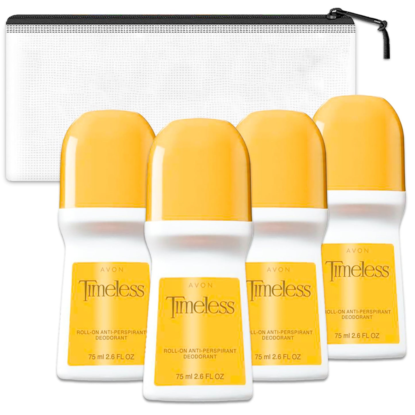 Graydon Hall Avon Timeless Deodorant - 4 Pack of Timeless Anti-Perspirant Deodorant 2.6 Oz, Bundle with Travel Case - Travel Size Deodorant for Women Beauty and Personal Care Graydon Hall