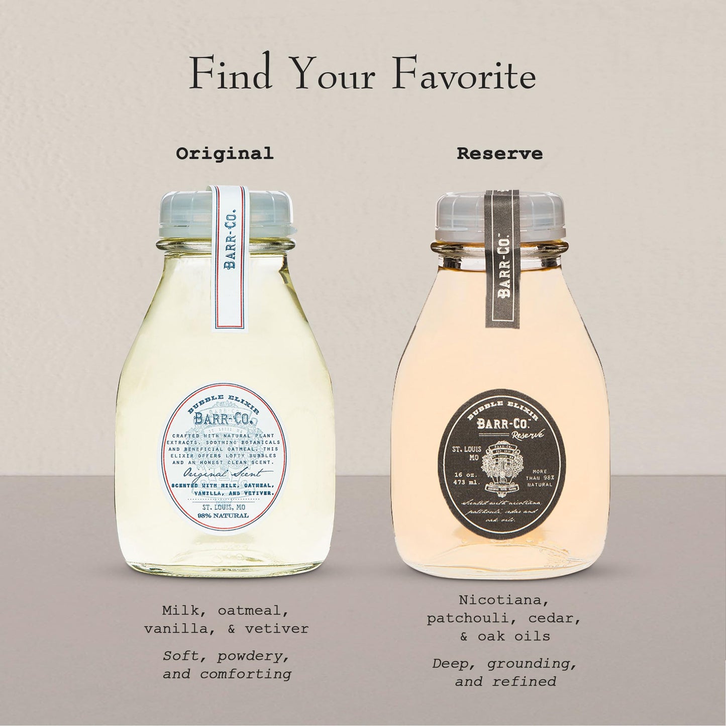 Barr-Co. Original Scent Bubble Bath Elixir, Vanilla Coconut Bath Soap with Oatmeal and Vetiver, Relaxing Bath Products for Women & Men, Natural Bath Beauty and Personal Care BARR-CO