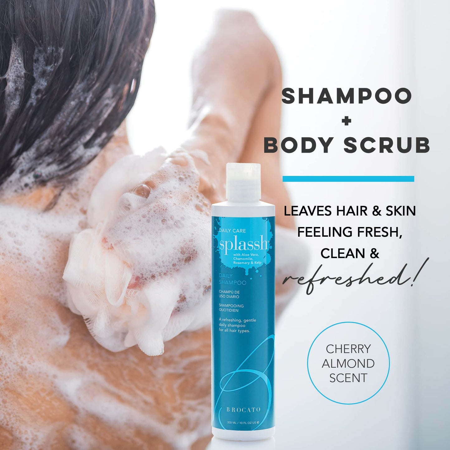 Brocato Splassh Daily Hair Conditioner: Moisturizing Conditioner with Fortifying Keratin and Natural Aloe Vera, Chamomile and Rosemary - No Sulfate or Beauty & Personal Care Brocato