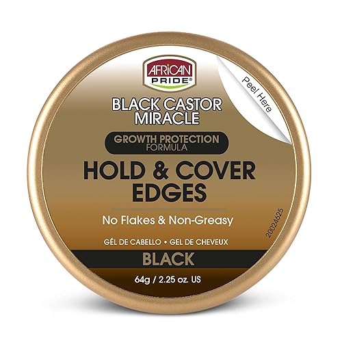 African Pride Black Castor Miracle Hold & Cover Edges Hair Gel with Black Castor Oil & Coconut Water Edge Control for Braids, Locs, Slick Styles Beauty & Personal Care African Pride