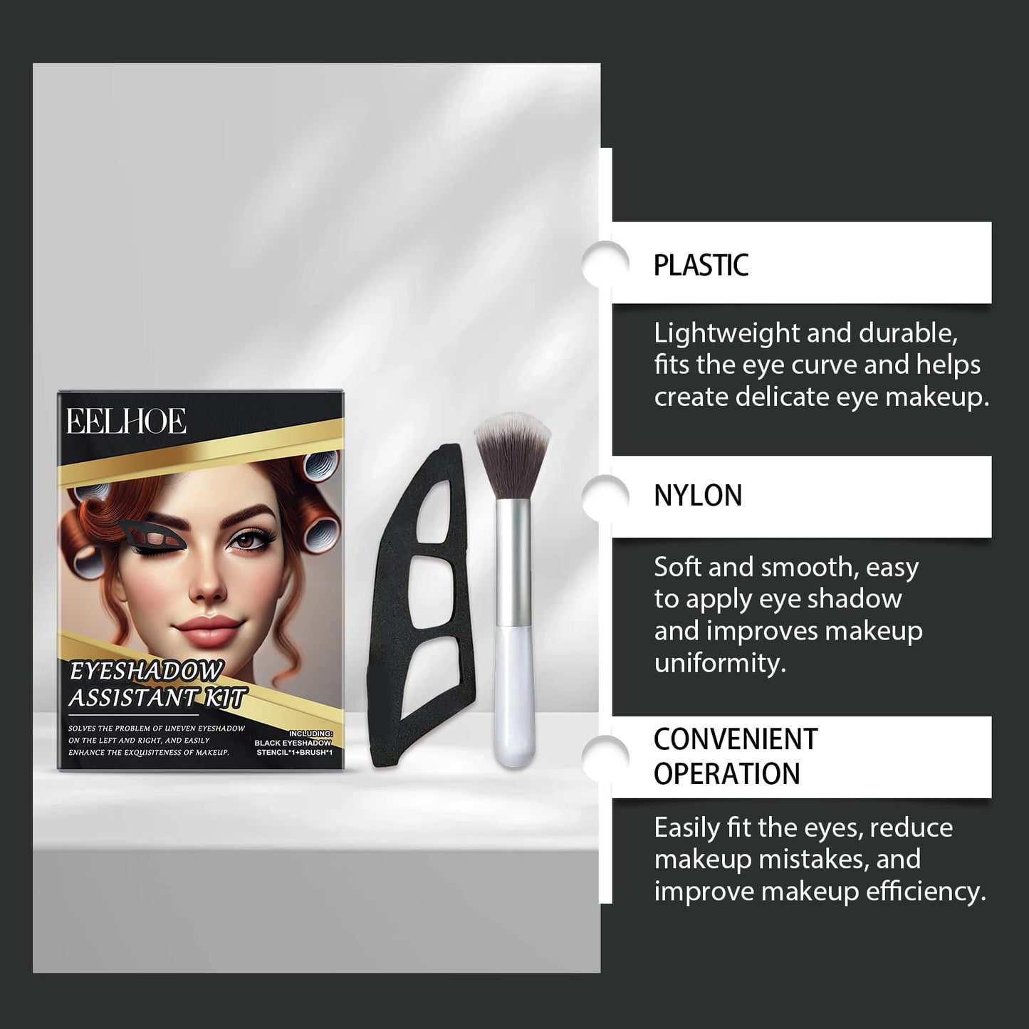 yunxinqiao Eyeshadow Stencil Kit, Reusable Eyeshadow Templates with Makeup Brushes, Easy to Carry?Easy Eye Makeup Tools for Beginners and Pros Beauty & Personal Care yunxinqiao