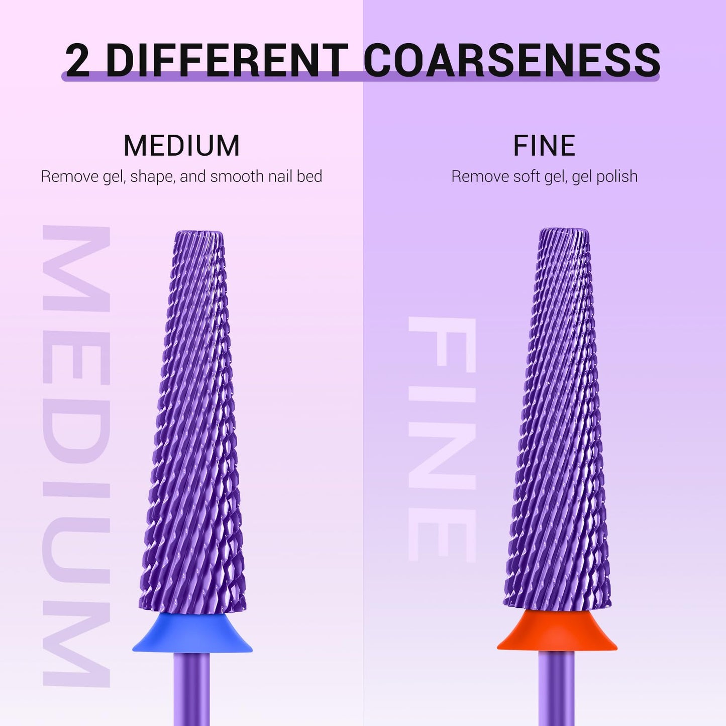 MelodySusie Super Long 5 in 1 Nail Drill Bits, 3/32'' Carbide Tungsten Bits, Suitable for Manicure Pedicure Cuticle Gel Polishing, Professional Beauty and Personal Care MelodySusie