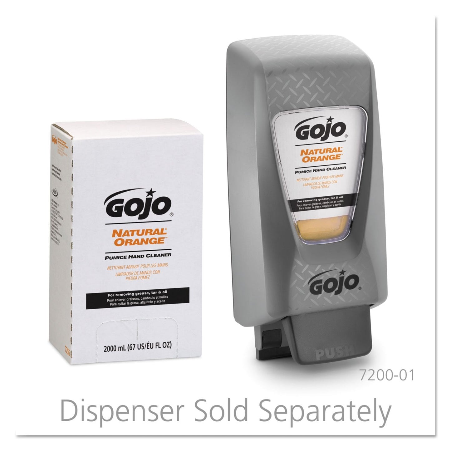GOJO 7255-04 Natural Orange Pumice Hand Cleaner 2000 mL, (Case of 4) Beauty & Personal Care GOJO