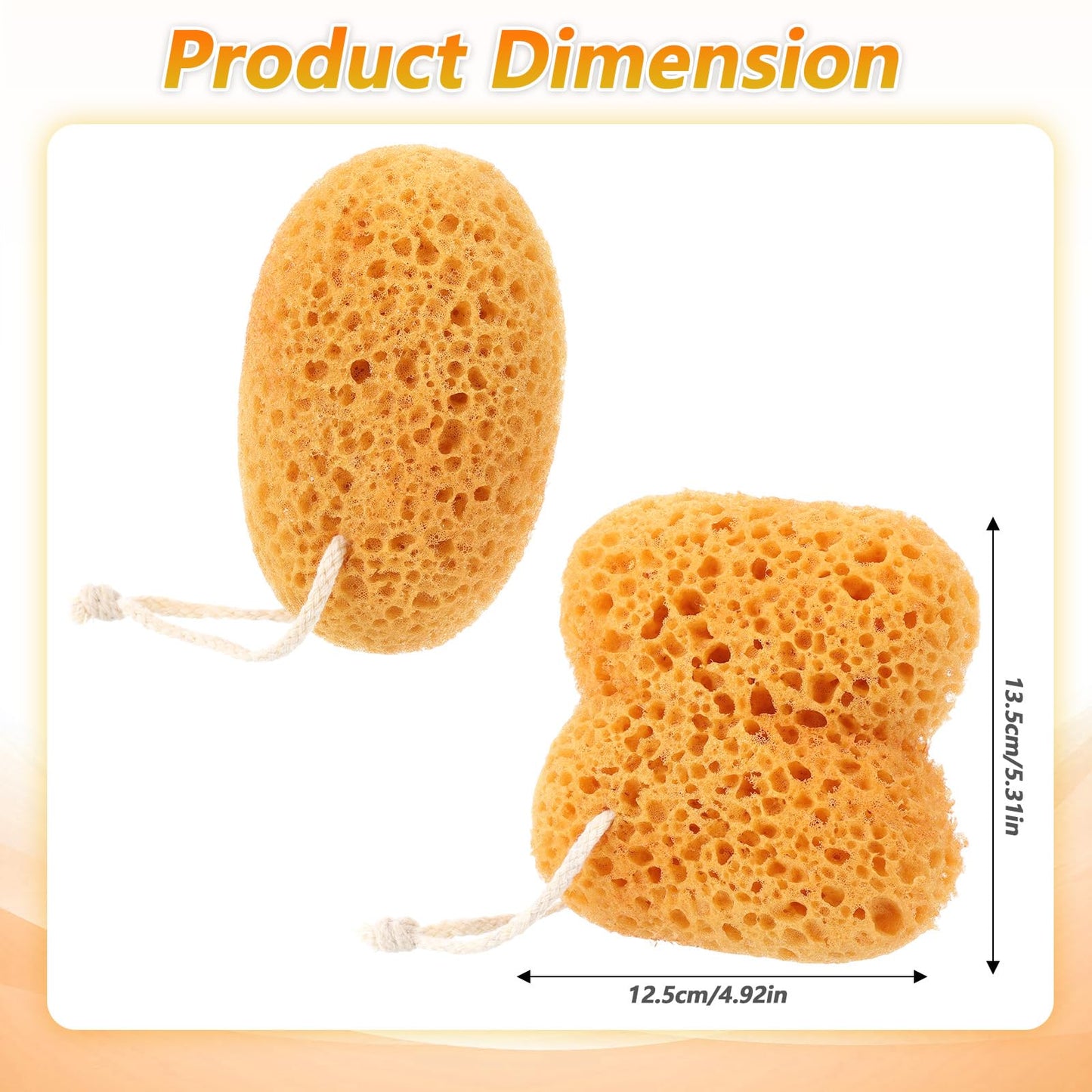 DOPENSPI 2 Pcs Sea Sponges for Shower, Honeycomb Bath Sponge Large Soft Shower Sponges Exfoliating Body Sponge Puff Dense Foam Sea Sponge with Hanging Beauty and Personal Care DOPENSPI