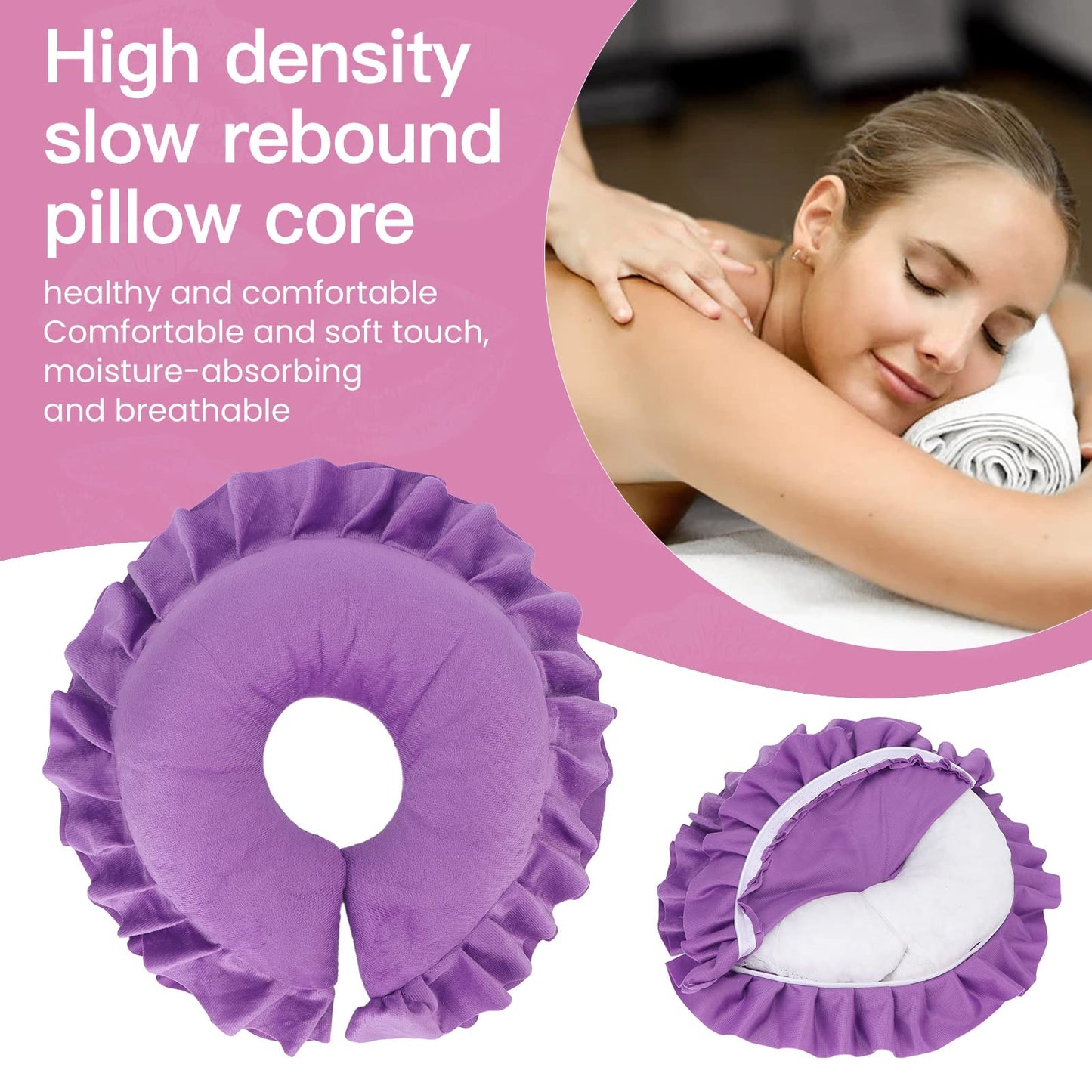 Sonew U Shaped Neck Support Cushion, Beauty Massage Soft Face Pillow for Spa, Beauty Salon, Skin Care, Comfortable Travel Flight Pillow for Head Beauty and Personal Care Sonew