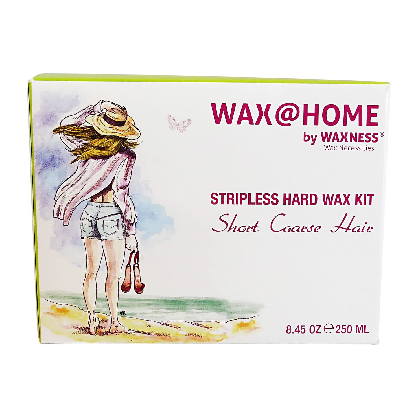 Waxness Microwave Stripless Hard Wax Kit 8.45 oz (250 ml) - White Tea Cream Wax with Coconut Oil, No Strips Needed, Easy At-Home Hair Removal - Made Beauty and Personal Care Waxness