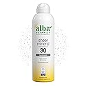 Alba Botanica Sheer Mineral Sunscreen Spray, SPF 30, Fragrance-Free Broad Spectrum, Water Resistant and Biodegradable, 5 fl. Oz. Bottle Beauty & Personal Care Alba Botanica