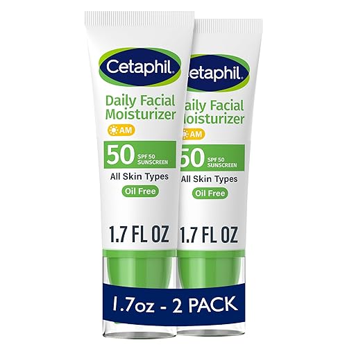 Cetaphil Daily Facial Moisturizer SPF 50, 1.7 Fl Oz (Pack of 2), Gentle Facial Moisturizer For Dry to Normal Skin Types, No Added Fragrance Beauty & Personal Care Cetaphil