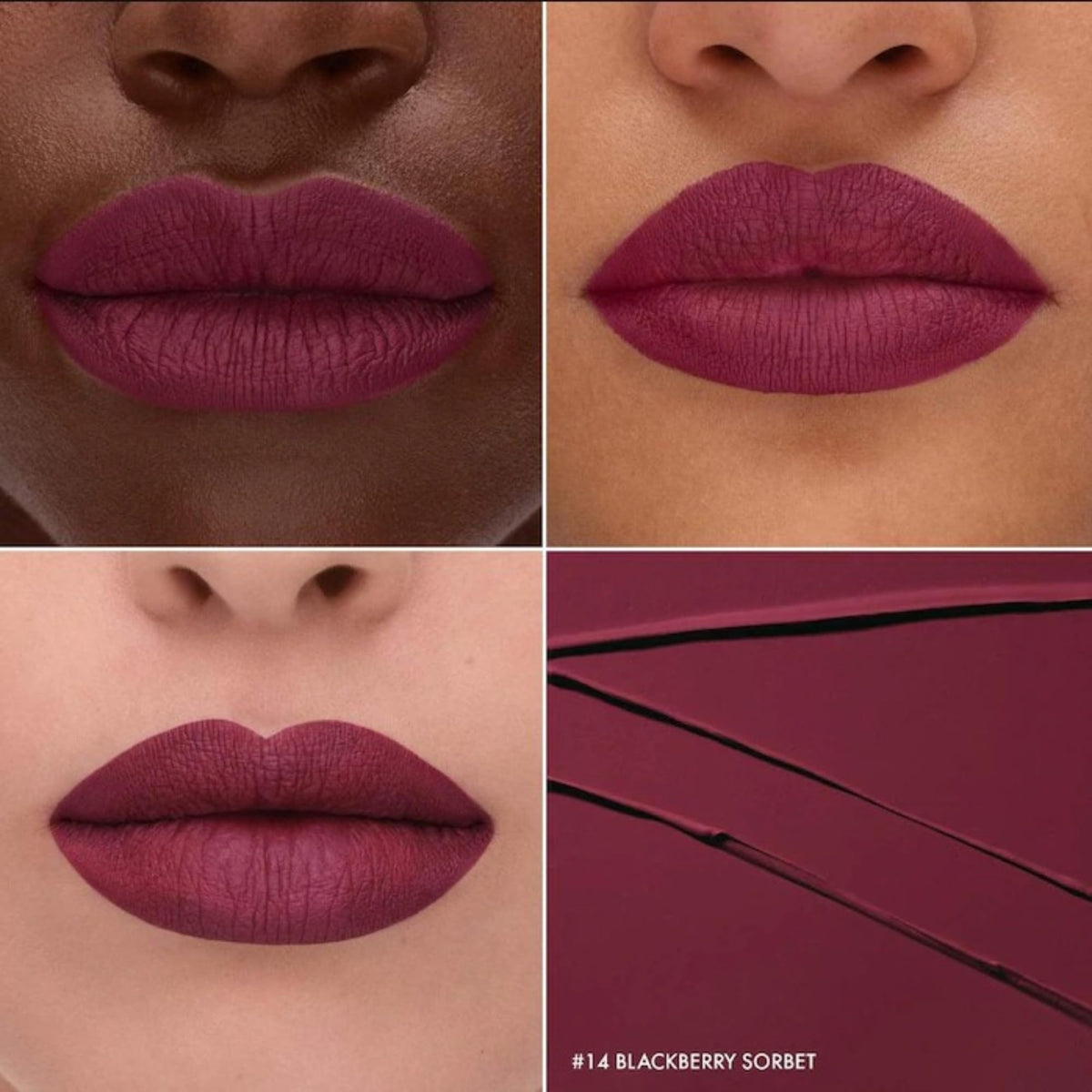 SEPHORA Collection Cream Lip Stain - 14 Blackberry Sorbet (matte deep berry red), 5 mL / 0.16 fl oz