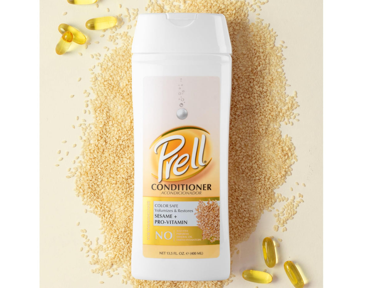 Prell Sesame + Pro-Vitamin Conditioner for Thinning Hair, Color Safe, Volumizes & Restores 13.5 fl. oz. (Pack of 2)