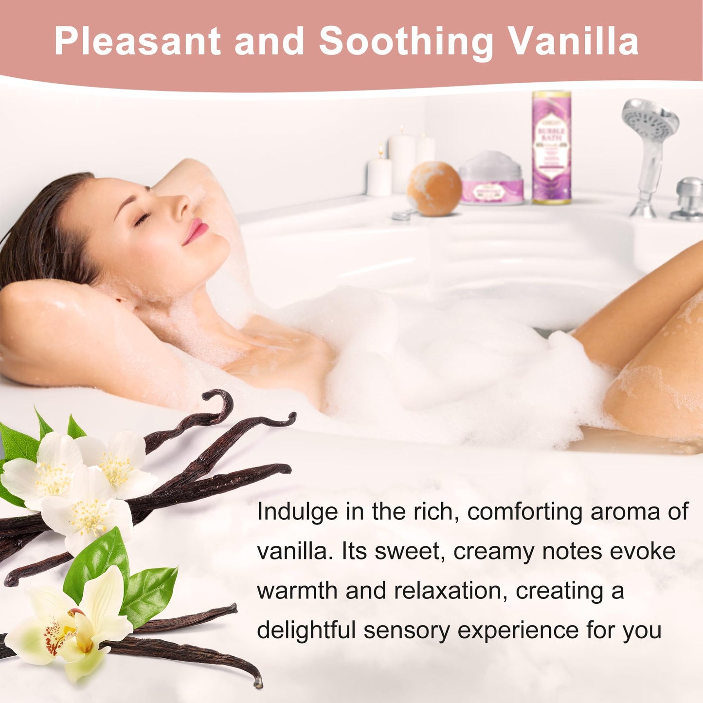 Spa Bath Sets for Women Gift,Stress Relief & Relaxing Body Wash Bath Set,Vanilla Home Spa Basket Gifts Set for Woman Mom Wife Her Sister,Unique Self Beauty and Personal Care GEBEATY