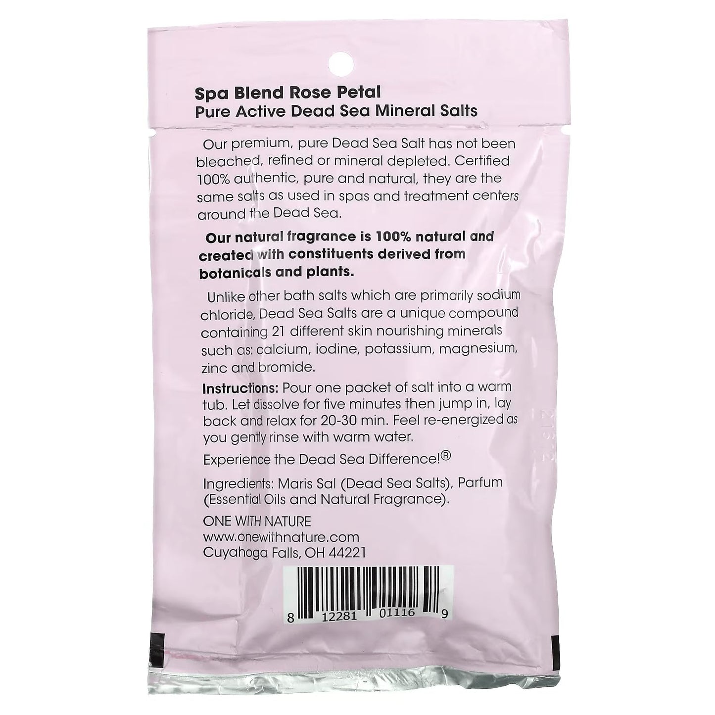Spa Blend, Detox, 100% Pure Active Dead Sea Mineral Salts, Rose Petal,for Eczema, Psoriasis and All Skin Types, Natural, Therapeutic, 2.5 Oz (Pack Beauty and Personal Care One With Nature