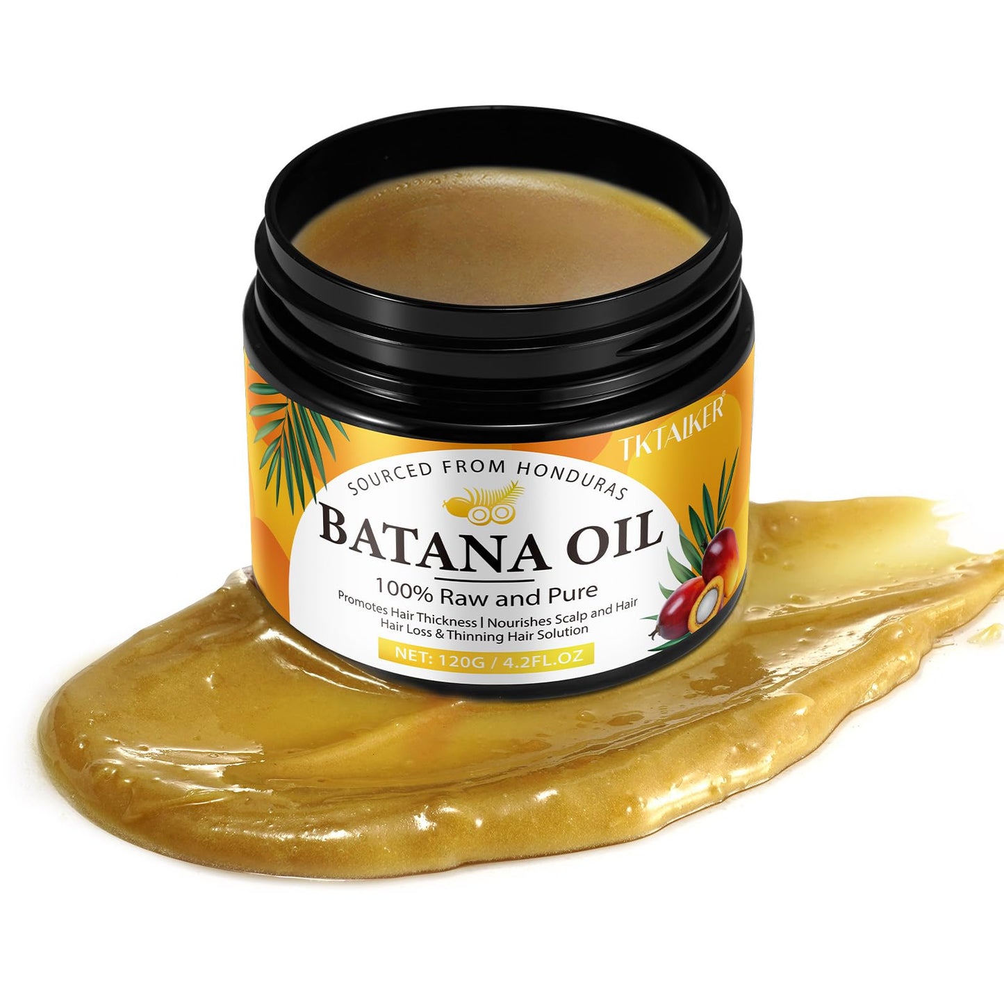 TKTALKER Raw Batana Oil for Hair Growth, 100% Pure, Dr. Sebi Batana Oil from Honduras, Organic, Unrefined, Prevents Hair Loss, Hair Care, Enhances Beauty & Personal Care TKTALKER