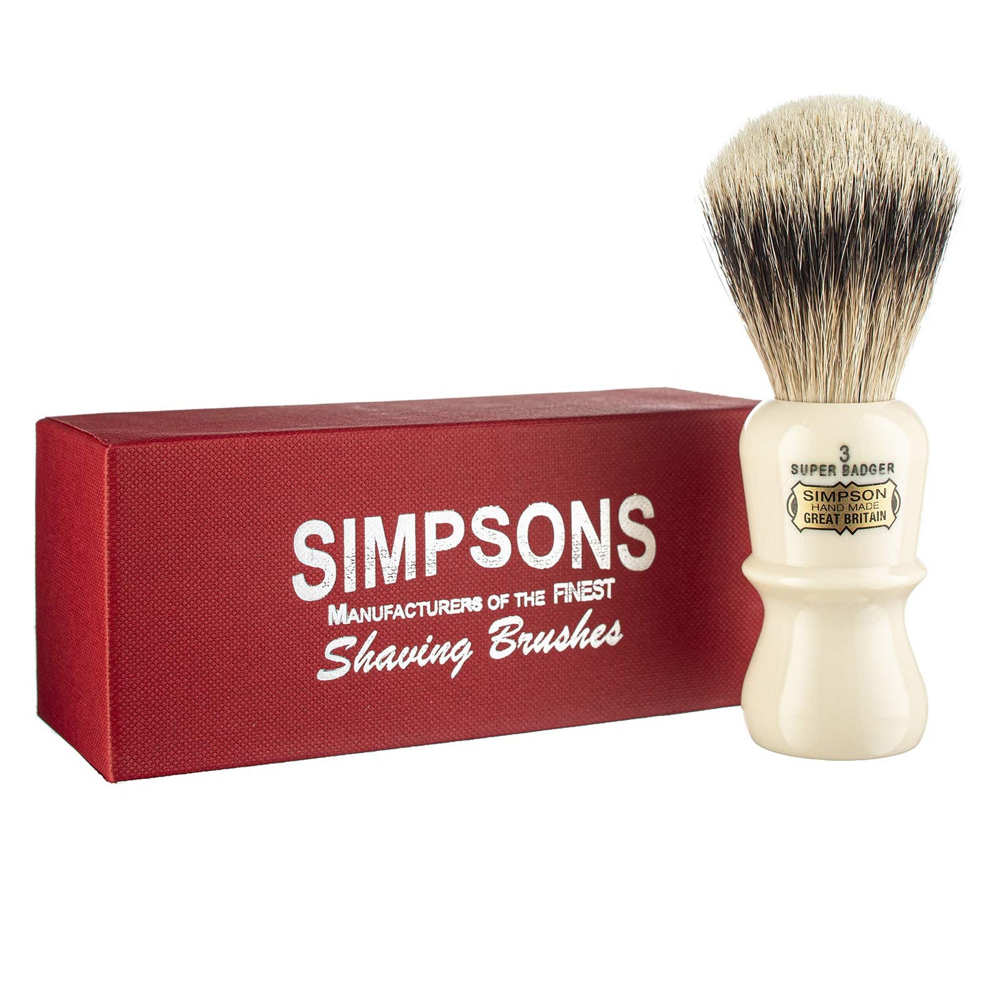Emperor Super Badger Brush- Simpson Shaving Brushes - Faux Ivory Handle (3 Super) Beauty and Personal Care Simpson Shaving Brushes